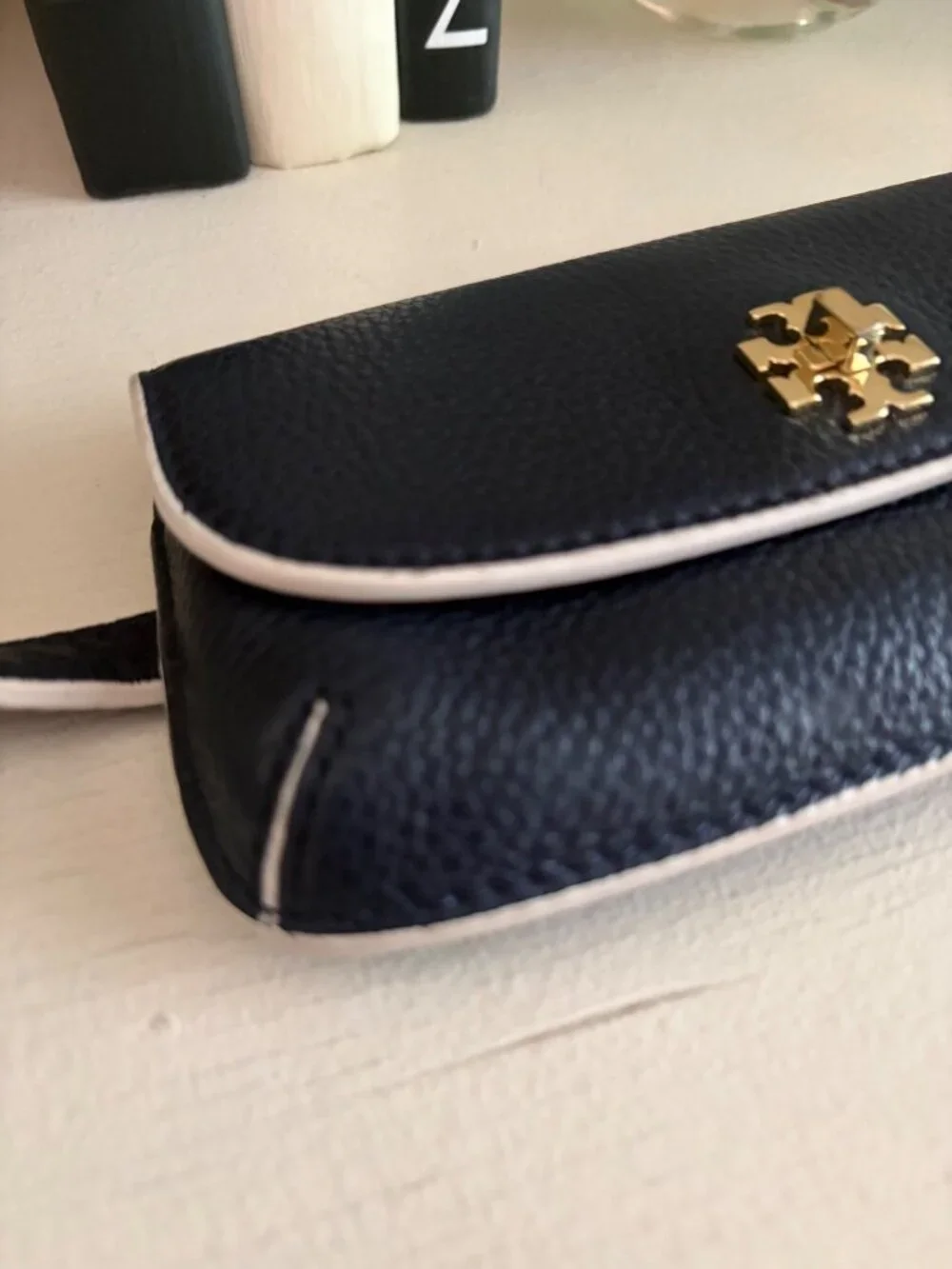 Tory Burch Leather Navy Crossbody Chest Fanny Waist Bag Mini Navy